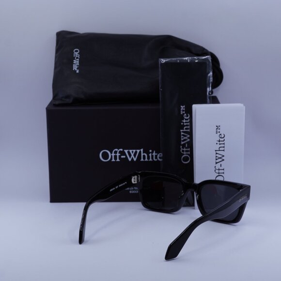 Off-White OERI108 MIDLAND 1307 Square Sunglasses – Black/Dark Grey - Picture 4 of 10